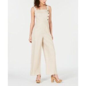 Fishbowl Womens Beige Sleeveless‎ Square Neck Wide Leg Jumpsuit Juniors 5 NWT
